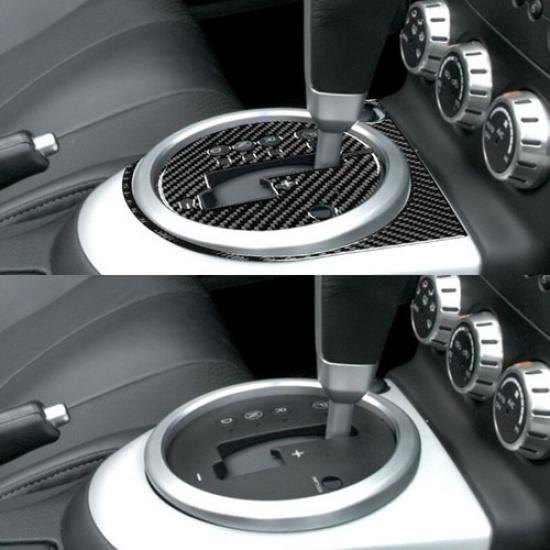 3pcs Black Carbon Fiber Car Center Gear Shift Frame Cover For Nissan 350Z 06-09