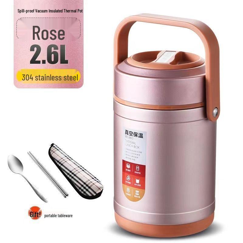 304 Stainless Steel Three-Layer Insulated Lunch Box for Students and Office Workers