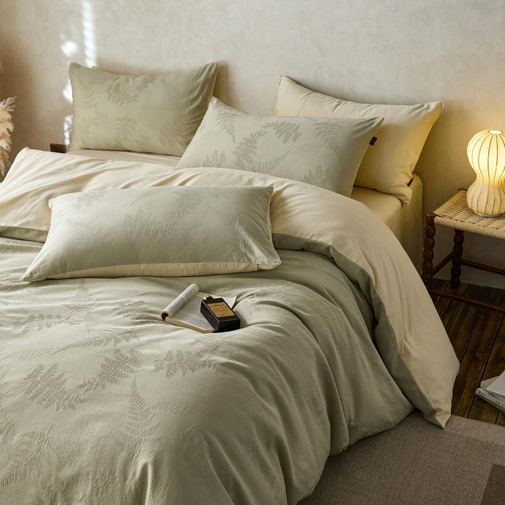 High-end Jacquard 100% Cotton Duvet Cover Set Soft Skin-friendly Queen Bedding Set King Comfortable Quilt Cover and Pillowcase