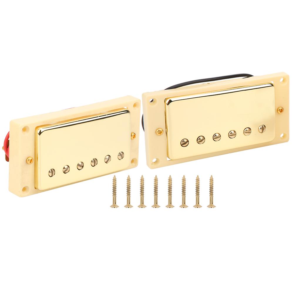 2 Stück Set E-Gitarren Tonabnehmer Magnet Keramik für LP Profi Gitarrist mit 8 Schrauben Gelb