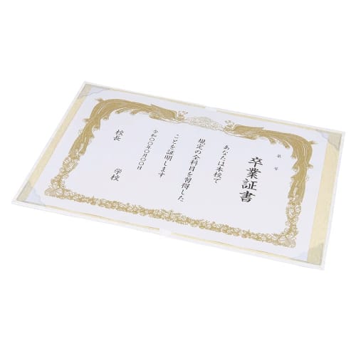 Nakabayashi Certificate/Award File A4 Size/Bifold Type/Vinyl White FSV-A4C-W