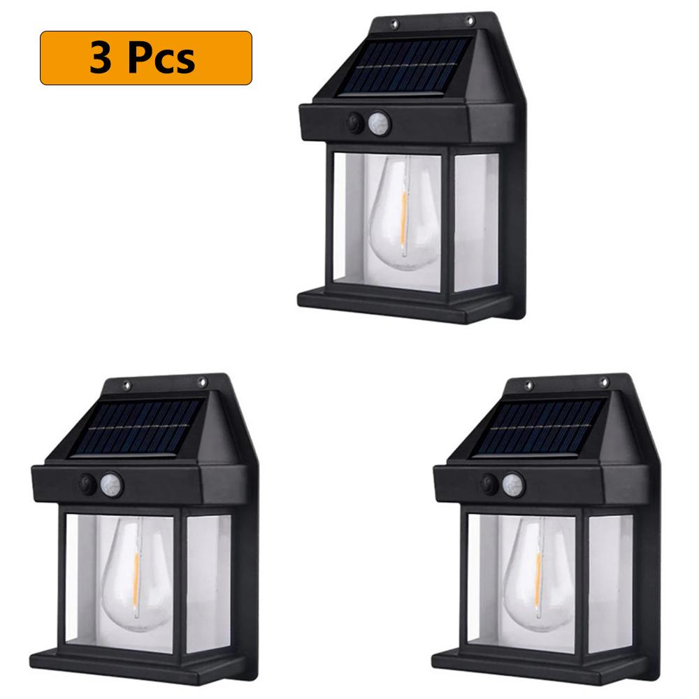 LED Solar Wall Lamp Household Garden Tungsten Lamp Outdoor Waterproof Wall Light with Motion Sensor Villa Lighting Night Light