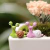 2Pcs/Set Snails Fairy Decor Ornamental Multi-color Funny Expression Home Bonsai Snails Ornaments Succulents