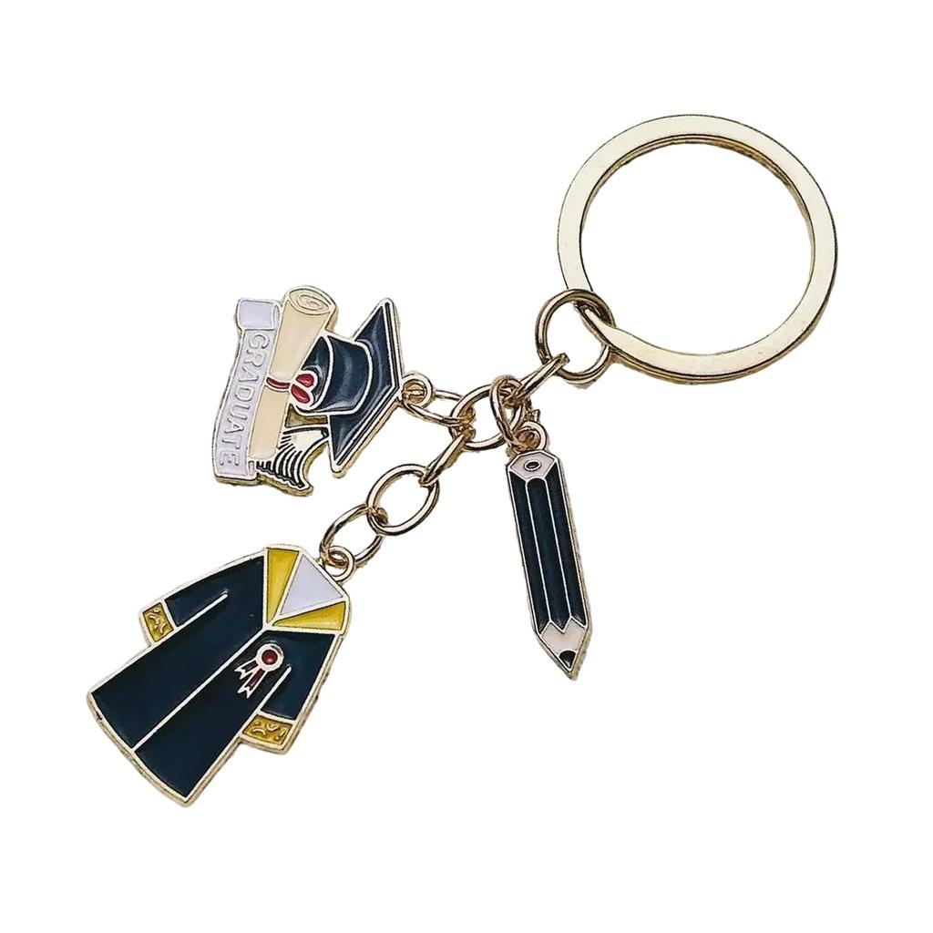 Graduation Themed Keychains Decorations Metal Key Ring for Students Student Key Holder Accessory Bag Accessories