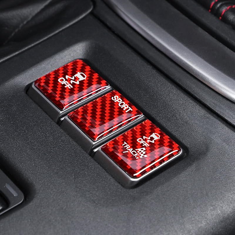 BETTERHUMZ Carbon Fiber ESP Console Button Decor Sticker Compatible with Toyota GR86 for Subaru BRZ -2025 Car Interior Molding Accessories