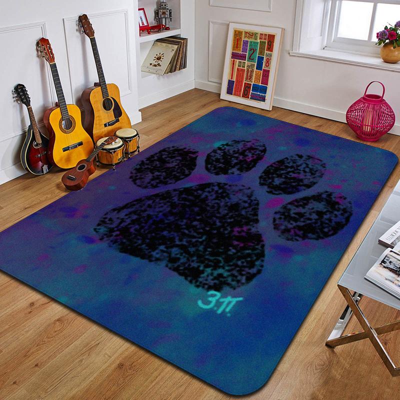 D-Dogs Paws Printed Carpet Fashion Yoga Mat Non-Slip Carpet Bedroom Decoration Outdoor Carpet Bedroom Birthday Gift