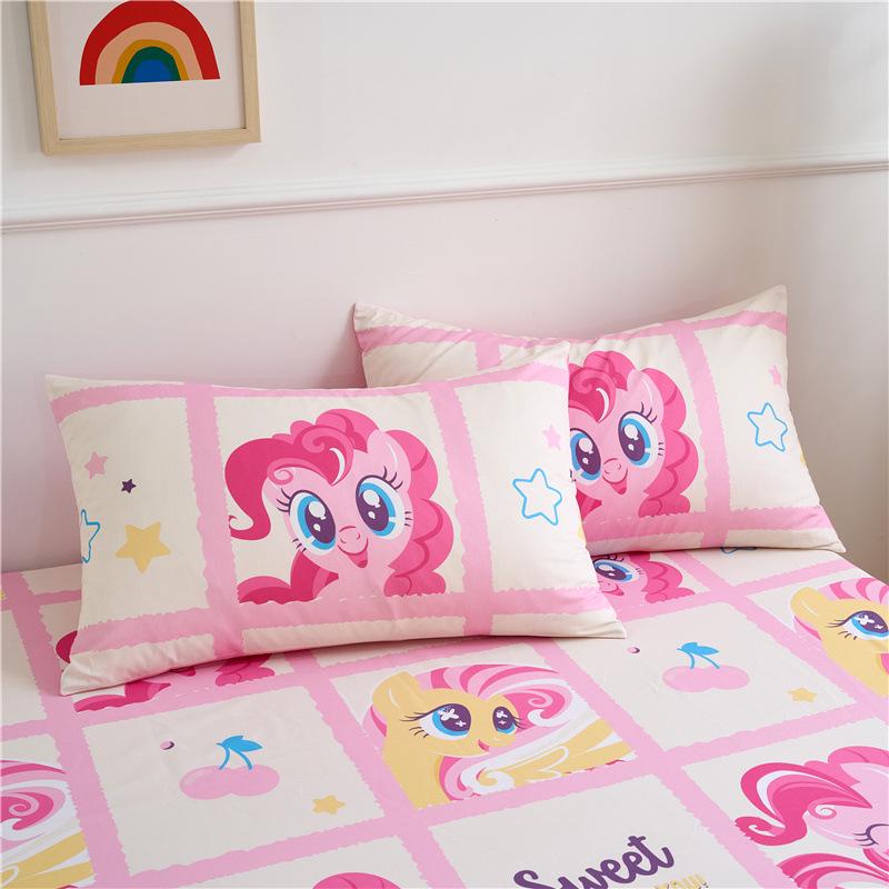 My Little Pony Pure Cotton Bedding Set: Girls' Duvet Cover, Dormitory Bed Sheet with Fitted Sheet