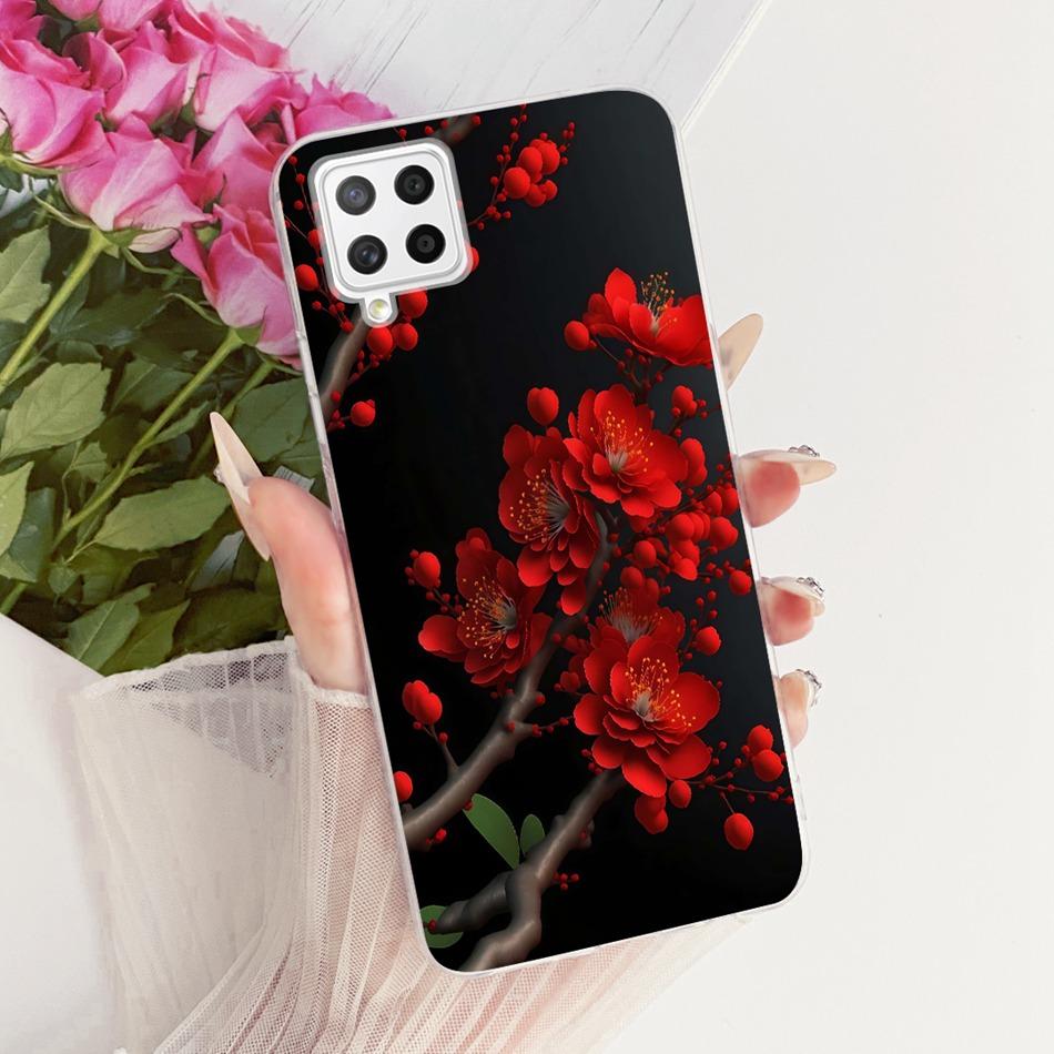 For Samsung Galaxy A22 4G A225F 5G A226B Cute Flower Butterfly Cat Painted Case For Samsung A22 Soft Silicone TPU Phone Cases