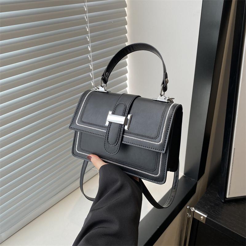 Black White Khaki Blue Brown Korean Style Fashion Handbag 2024 Spring Small Square Bag