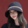 Autumn and Winter New Splicing Hat Women's Retro Versatile Cap Showing Face Small Equestrian Hat Warm and Windproof Spot