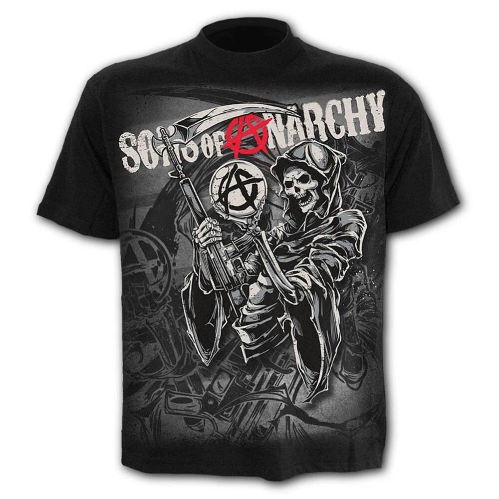 Skull skull punk streetwear T-shirt shirt costumes polyester Black XL