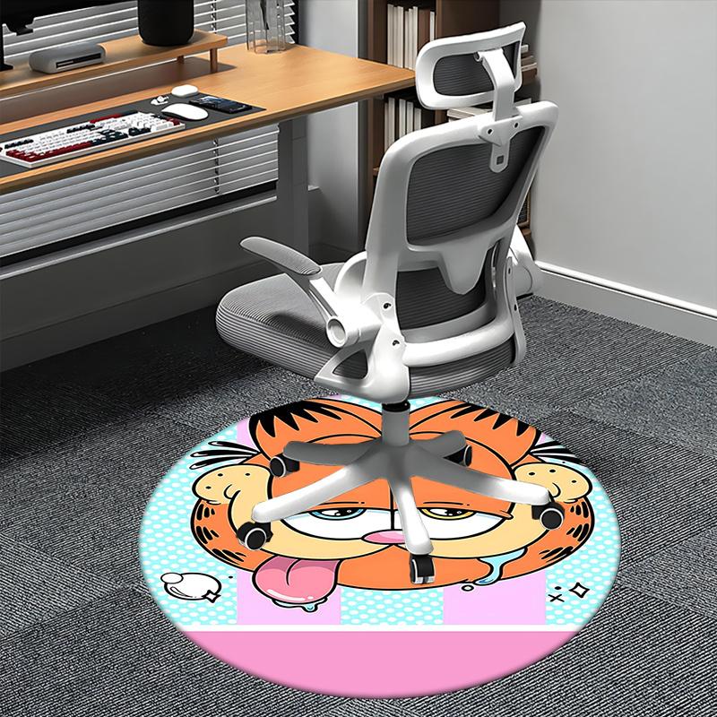 

Garfield,Cartoon Chair mat Round Rug Office carpet, Machine Washable, Non slip, Suitable for Living Rooms, Bedrooms 80cm