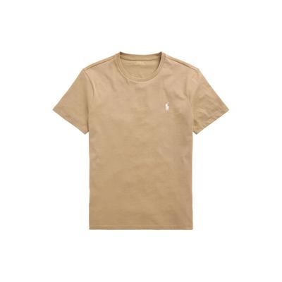 Polo Einfarbiges Logo Rundhals Kurzarm T-Shirt Herren Oberteile Braun 710671438-329