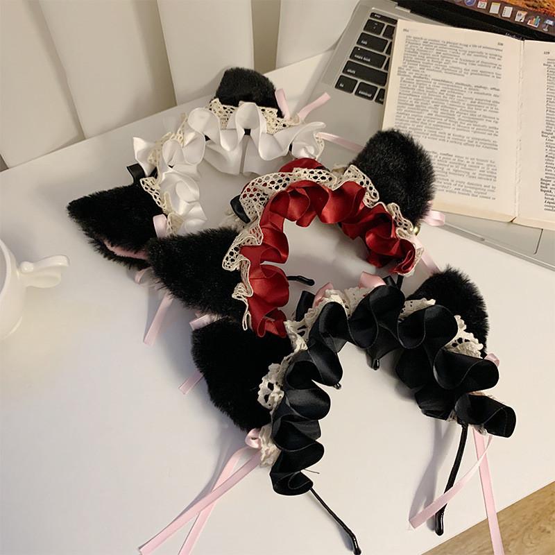 Cute Cat Ear Bell Headband Cosplay Lovely Kitty Hair Clip Hair Accessories Maid Barrette Bow Headband