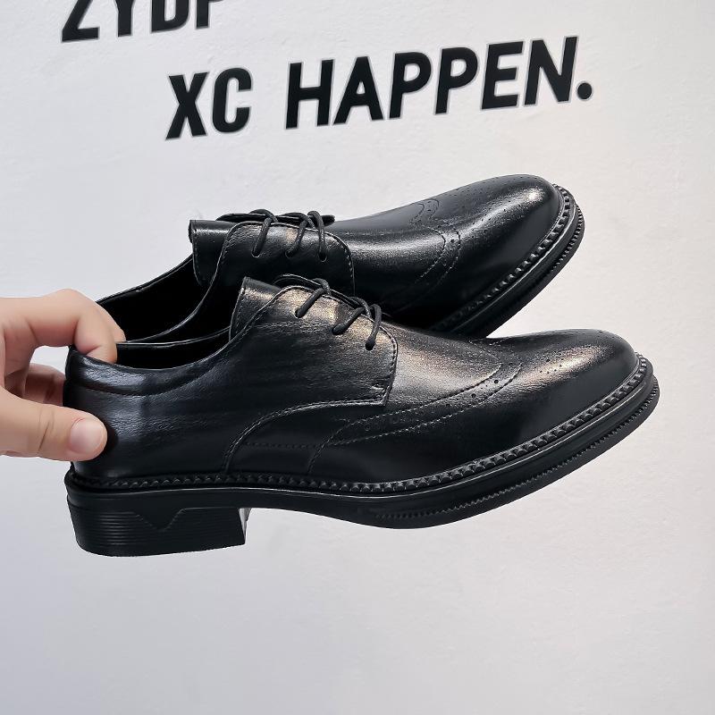 Schwarze Brock gravierte Lederschuhe Hochzeitsschuhe Herren Bräutigamschuhe 2024 beliebte Lederschuhe 1233-A