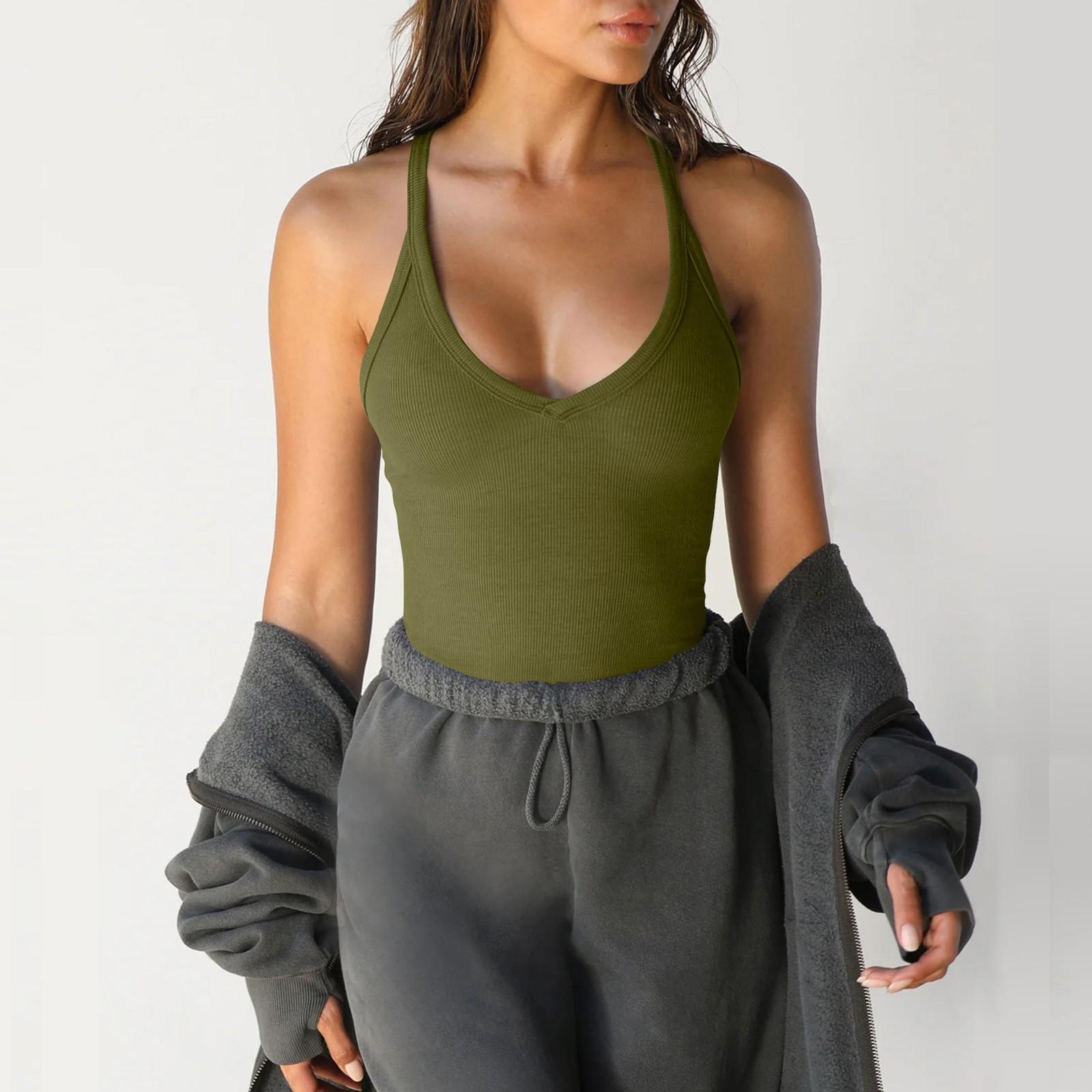 

Женский сексуальный обтягивающий топ без бретелек XL армия зеленый