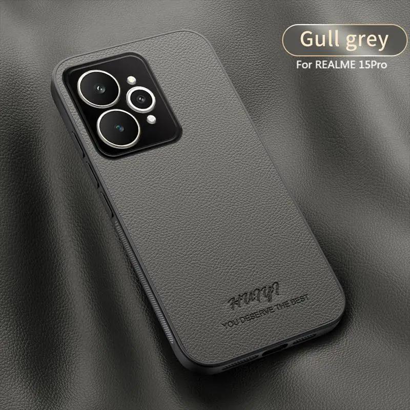Car Magnetic Cover for Realme 15 Pro Realme15 5G Luxury Leather Matte Soft Frame Protective Back Case for Realme 14 Pro Plus 14T