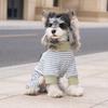 Striped Dog Jumpsuit With D-Ring, Soft Cotton 4-Legged Pet Clothes For Small Dogs, Breathable Puppy Bodysuit For Daily Wear