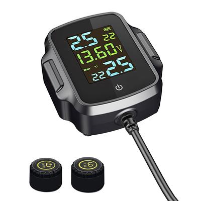 OBEST Tpms Motorcycle Air Pressure Sensor, Real-time Tire Pressure Temperature Monitor, Includes Port, QC3.0