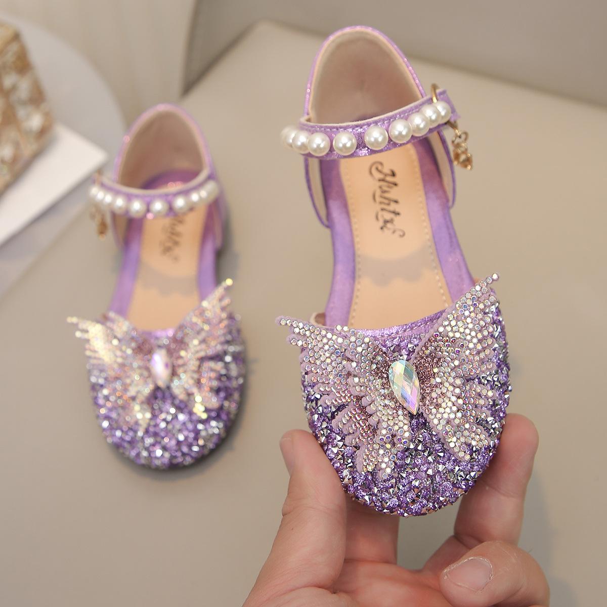 Children s Princess Open-Toe Sandals Girls Princess Beach Sandals kids Girls Non-Slip Party Performance Sandals 28in17.5cm