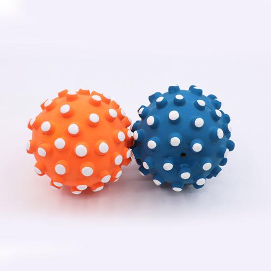 Squeaky Dog Ball Latex Textured Ball Dog Chew Toy Teeth Cleaning Toy for Large Medium Small Dogs Interactive Fetch