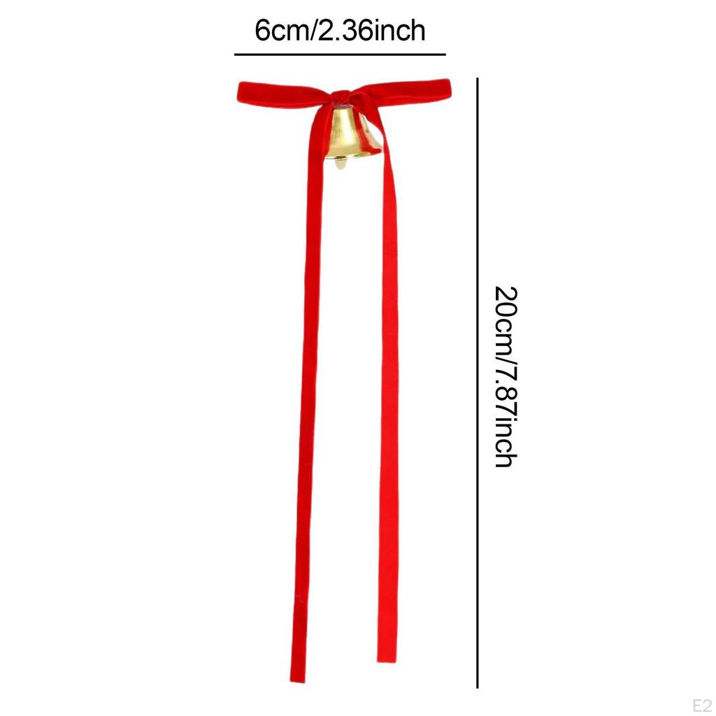 12Pcs Christmas Tree Velvet Bows with Twist Ties Decorative Ornaments Bells Garland for