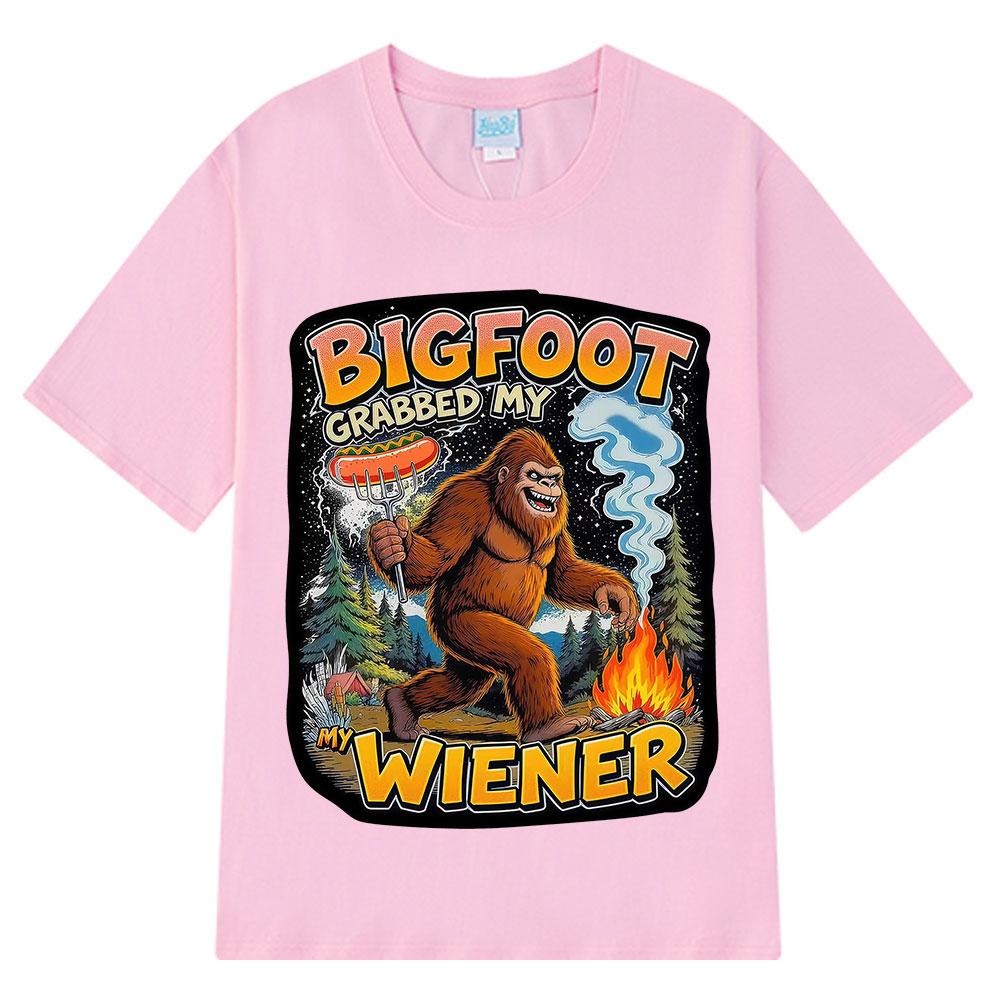 Bigfoot Hat Mein Würstchen Gegriffen Lustiges Meme T-Shirt Herren Damen Vintage T-Shirts Sommer Baumwolle Mode Hip-hop Lässige T-Shirts Streetwear
