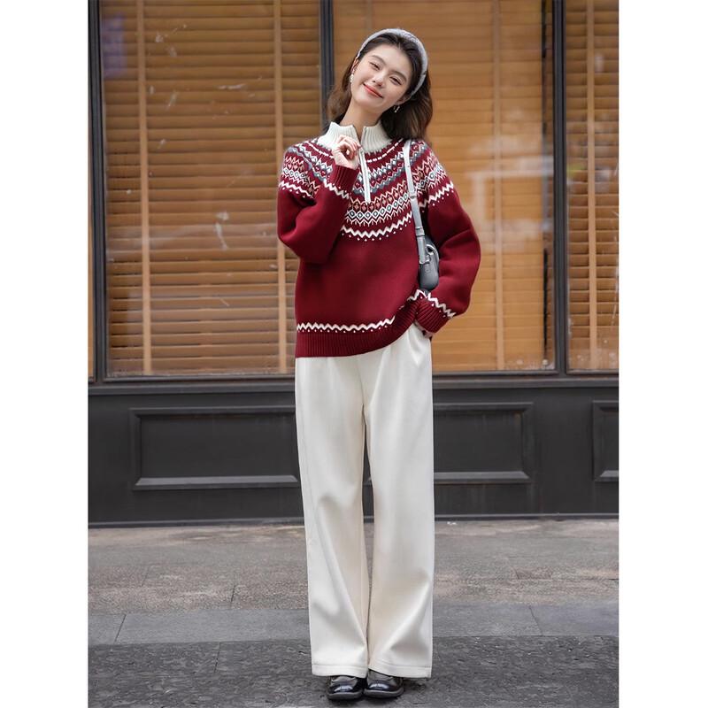 Mokana Women's Stylish Long Sleeve Lambswool Sweater MKNJD3191