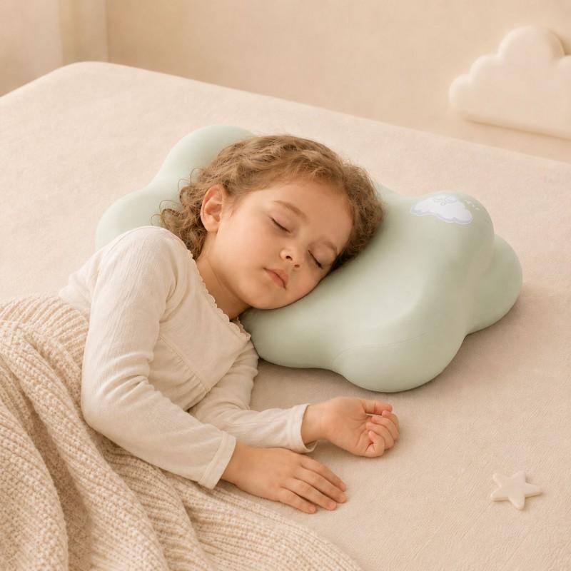 Cloud-Shaped Memory Foam Pillow Kids 3-12 Years Old Soft Breathable Neck Support Side Sleeping