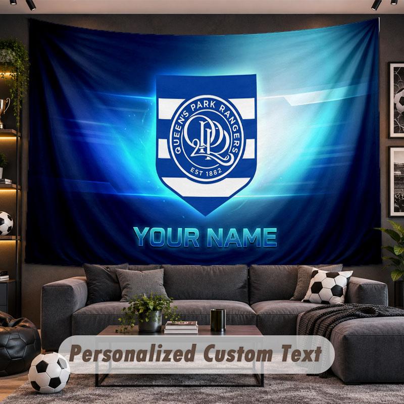 Wall Hanging Tapestry Custom NameQueens Park Rangers Pattern Personalized Printed Fabric Wall Decor