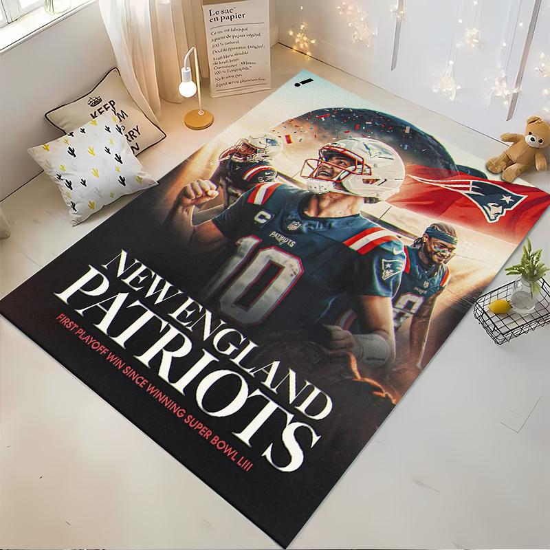 New England Patriots Football Team Rug Non-slip rug suitable for living room and bedroom sofas.