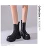 2025 Women's Black Chelsea Martin Boots: Chunky Heel, Round Toe, Platform Design