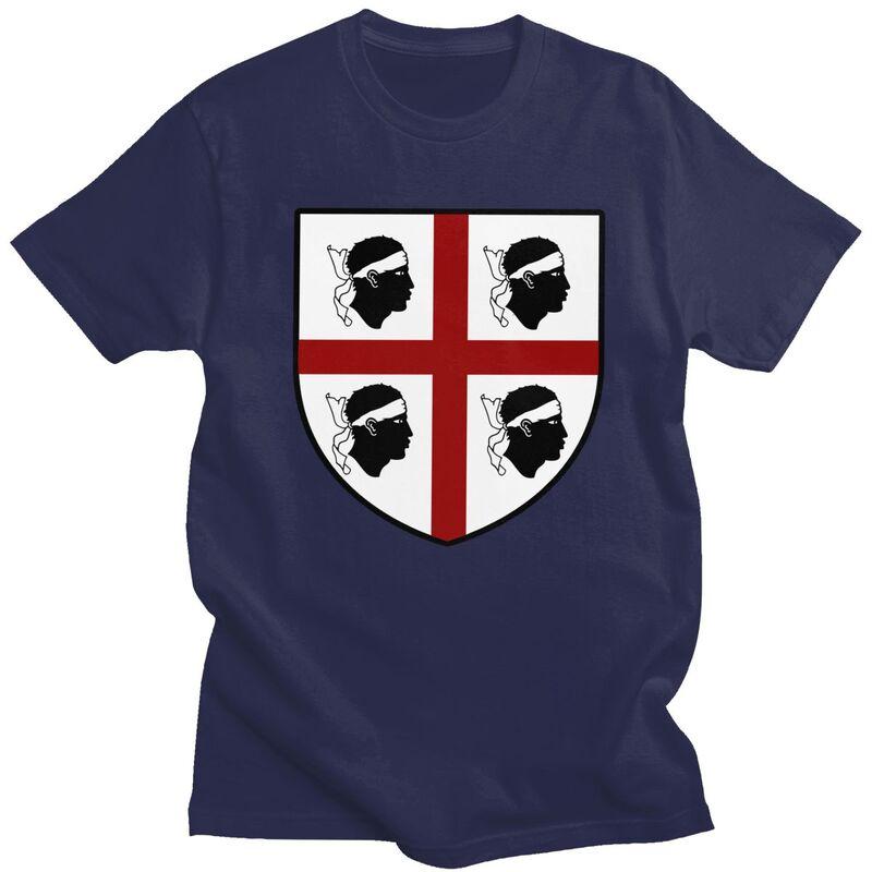 

Custom Sardinia Flag Four Moors T Shirts Men ShortSleeve Italy Sardegna Coat Of Arms Tshirts Tee Pure Cotton Slim Fit Tshirt 4XL