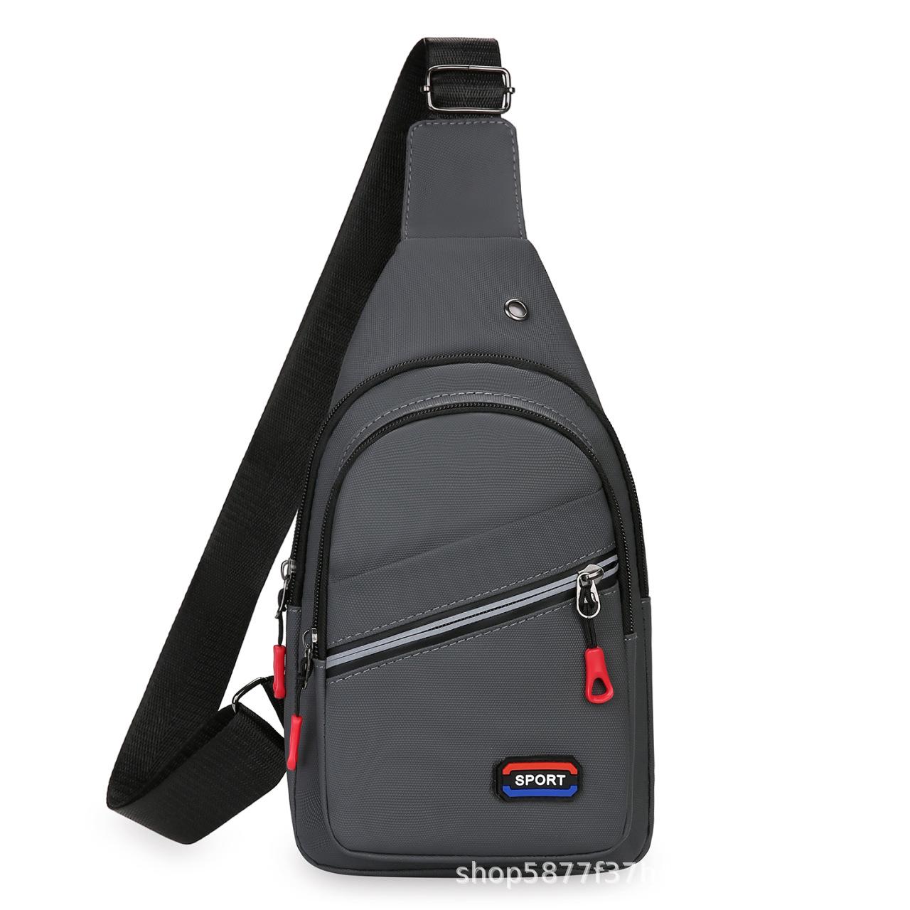 

Men s Korean Style Water-Resistant Oxford Crossbody Chest Bag: Outdoor Casual, Multi-Layer, Large Capacity Sports Pack 30×5×17 сірий колір