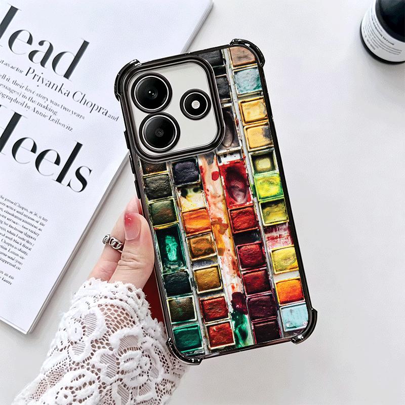 Watercolors Set Paint Palette Soft Phone Case For Xiaomi Redmi Note 14 15 Pro Plus 13 12 11S 11T 5G 10 9S 9 Plating Anti-Fall Fu