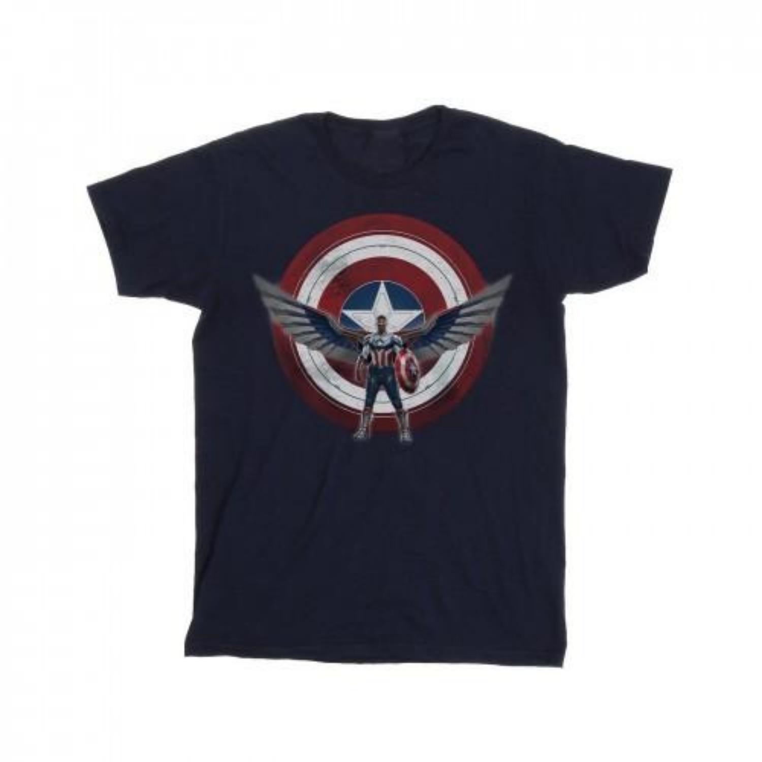Marvel Mens Falcon And The Winter Soldier Captain America Shield Pose T-Shirt S