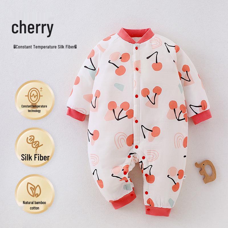 Class A Baby Romper: Temperature-Regulating Silk for Spring & Autumn, Warm Outerwear for Newborns