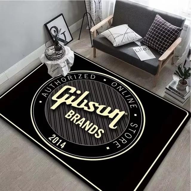 Classical Guitar Bass Carpet Drum Kit Room Non Slip Soft Mat Guitar Electric Printed Area Rug for Living Room Kid Play Room Deco