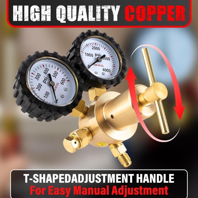 Nitrogen Regulator 1/4inch Male Outlet For Secure Connection And Long Lasting Performances In HVAC Environment