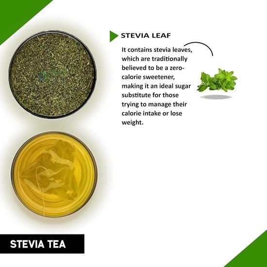 TEACURRY Stevia-Tee (1 Monatspackung, 30 Teebeutel) - Hilft bei Blutzuckerspiegel, Cholesterin - 100% natürlicher Süßstoff - Zuckerfrei