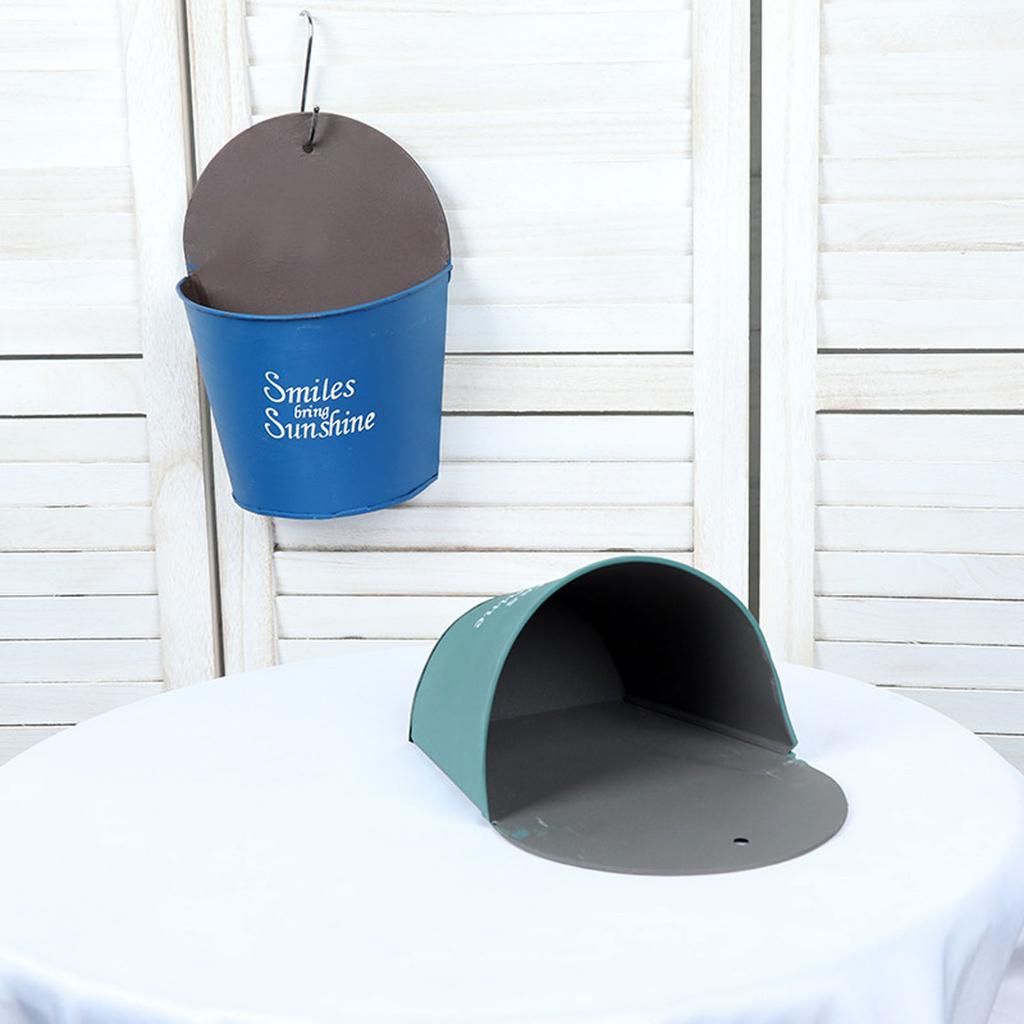 Ghiveci de fier montat pe perete, ghiveci de flori, jardineră creativă suspendată pe perete, ghiveci mic semicircular, decorațiune de perete pentru grădină