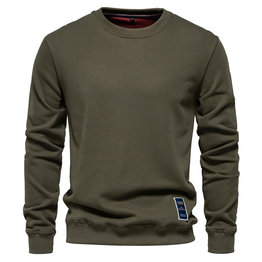 TrendHub Cotton-blend Mens Crew Neck Solid Color Sweatshirts Pullover Casual Sport Sweatshirt for Men