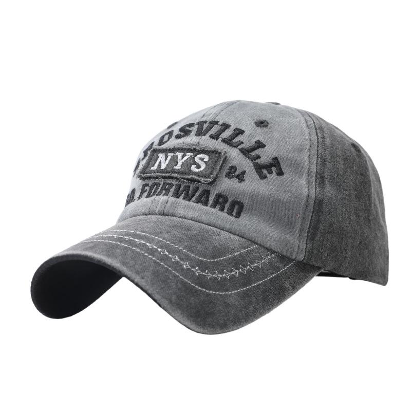 Letter embroidered baseball cap men and women retro versatile outdoor washed cotton cap fishing sun protection cap