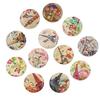 50 Pcs Eiffel Tower Flower 2 Holes Wooden Buttons Sewing DIY Craft Scrapbooking