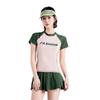 Tuolangshi Women's Short-Sleeve Skirt Two-Piece Swimsuit