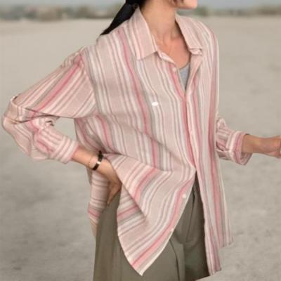 New Arrivals Open Run Women Overfit Color Block Cotton Shirt