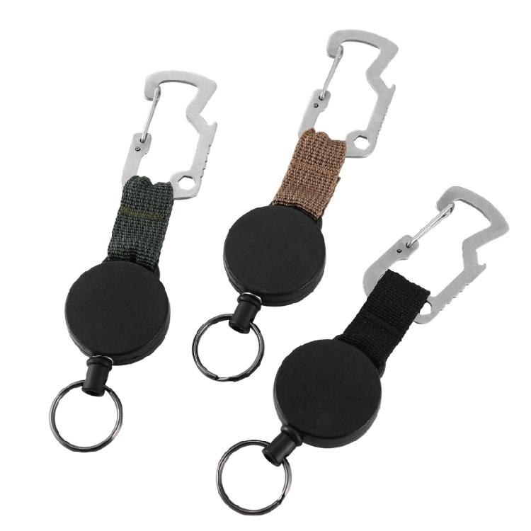 Retractable Keychain Badges Holder with 23.62inch Steel Retractable Cord Keychain Tool Steel Wire Rope Buckles Key Holder