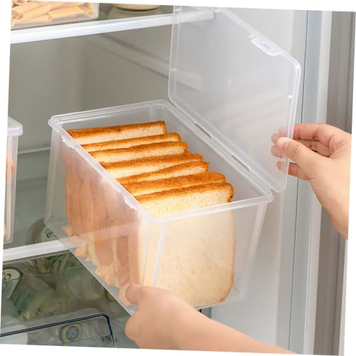Hoement Clear Food Storage Box, Toast Storage Container, Reinforced, Food Fresh