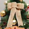 Chuduo Handmade Cotton Linen Christmas Tree Bow Ornaments