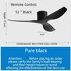 45/52" Nordic Ceiling Fan 35W DC Motor Low Noise Electric Fan 6 Wind Speeds Adjustable Home Restaurant Ceiling Fan